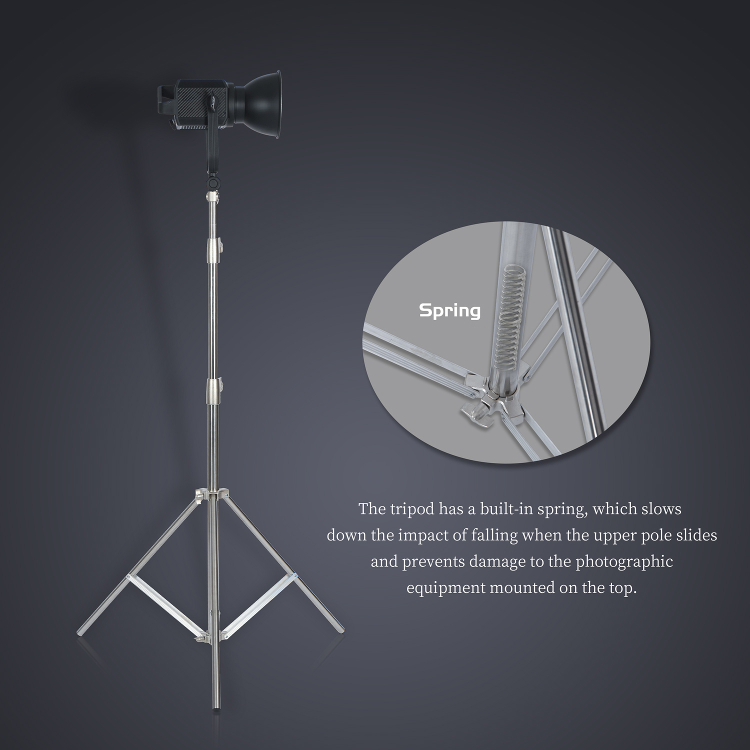 Sh-ステンレス鋼ライトスタンド、LEDライト用三脚サポート - Photography Lighting Meter のレビューと価格