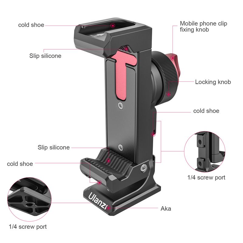 Ulanzi ST-27 電話ホルダー メタルクランプ コー - Photography Mobile Lighting のレビューと価格