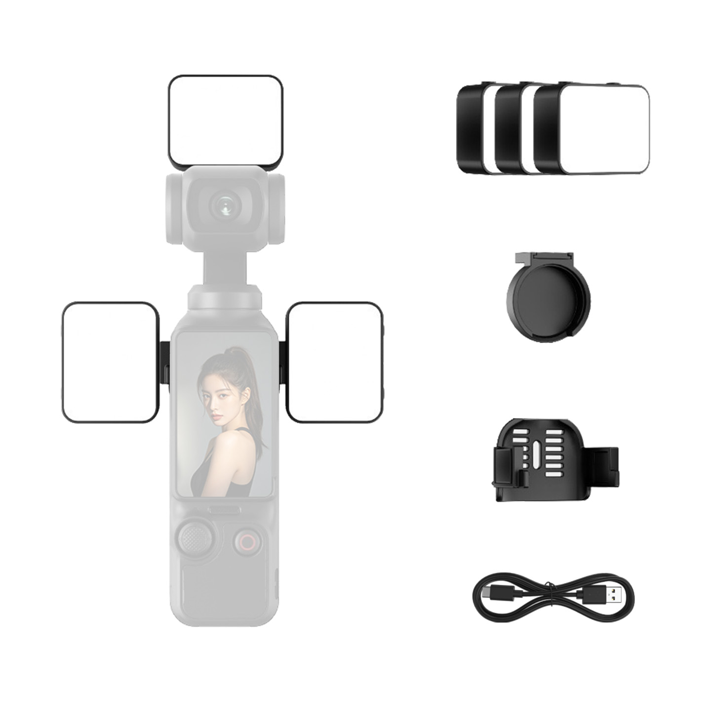 ポータブル磁気フィルライト DJI Osmo Pocket  - Photography Lighting Kit Portable のレビューと価格