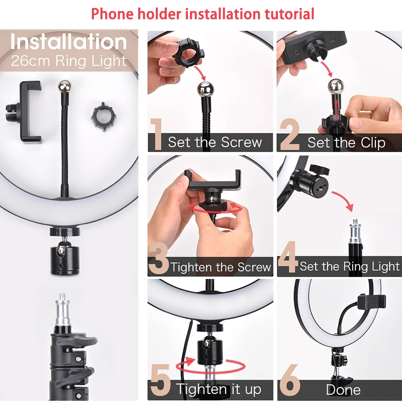 ビデオライト 16/26/33cm セルフィーリングLEDラ - Photography Lighting Description のレビューと価格