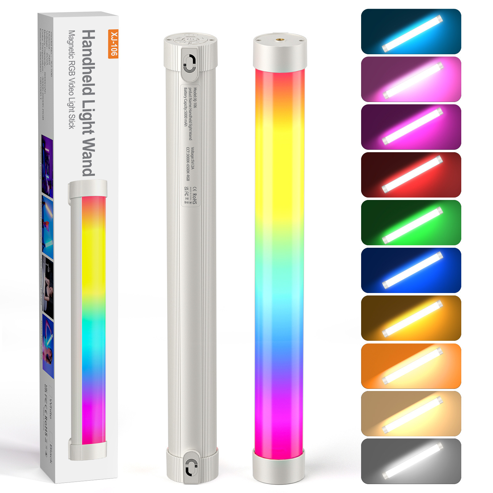磁石で固定できるハンドヘルドライト、RGB LEDビデオライ - Photography Lighting Handheld のレビューと価格