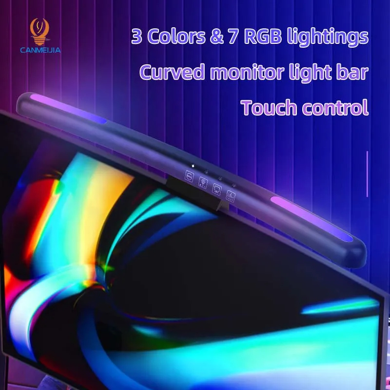 湾曲したLEDモニターライトバー,USB,RGB,PCスクリ - Photography Lighting Game のレビューと価格